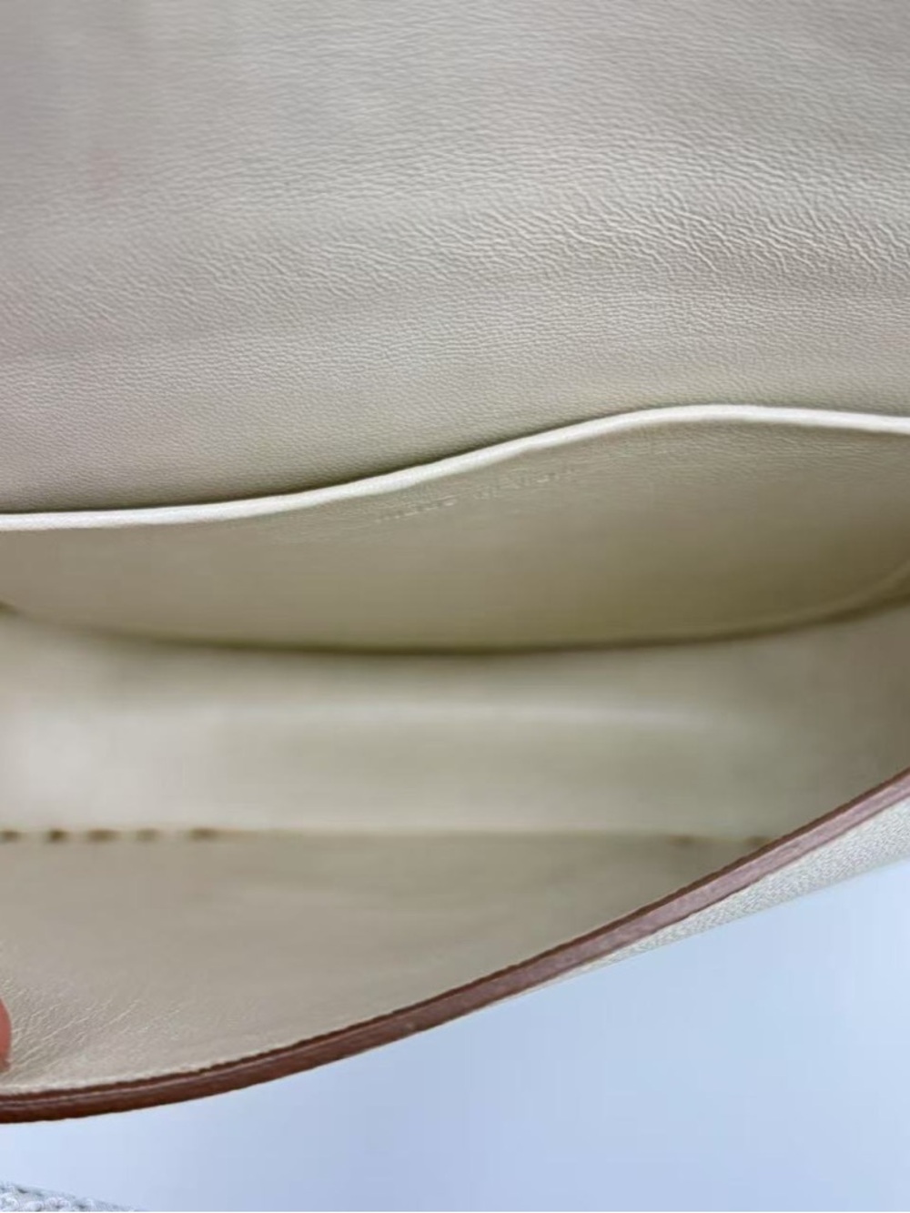 Celine Cream Leather Crossbody Bag with Gold Accent - Picture 5 of 7